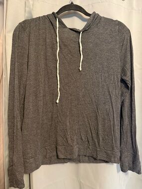 Lightweight Grey Hooded Sweatshirt with Drawstring super soft: never worn small